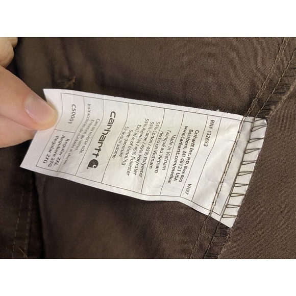 NWT Carhartt Mens C50001 Brown Scrub Pants Draw String Size Regular 2XL - Picture 3 of 4